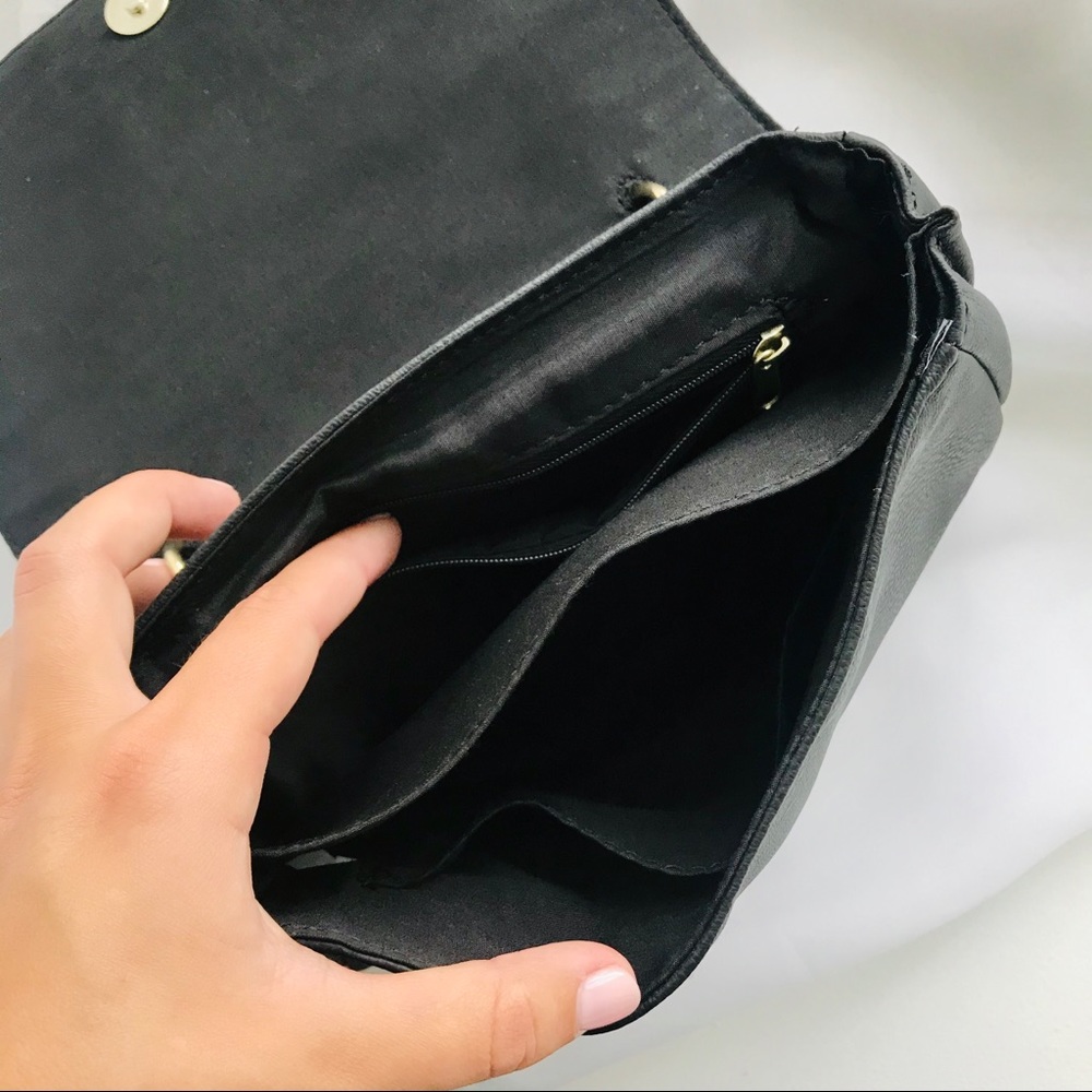 Black Floral Embroidered Over the Shoulder Bag - Picture 6 of 10